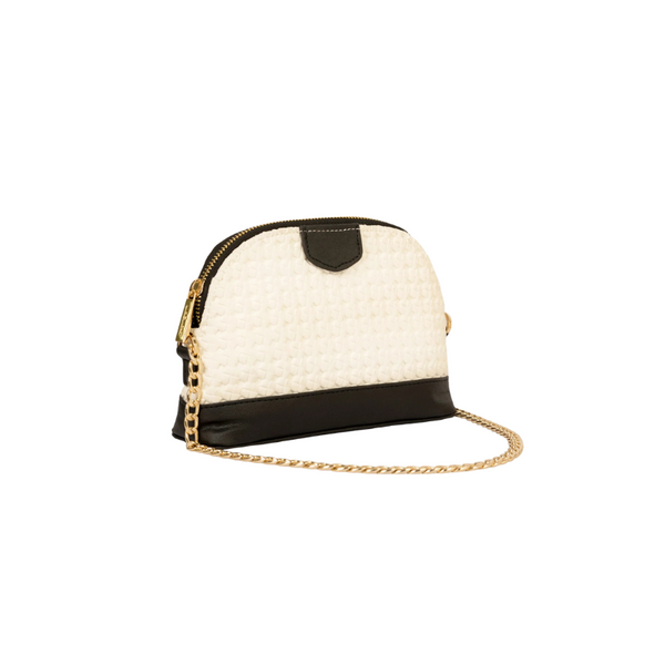 Classic White Textured Floral Handbag for Women
